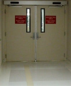 beyond double doors