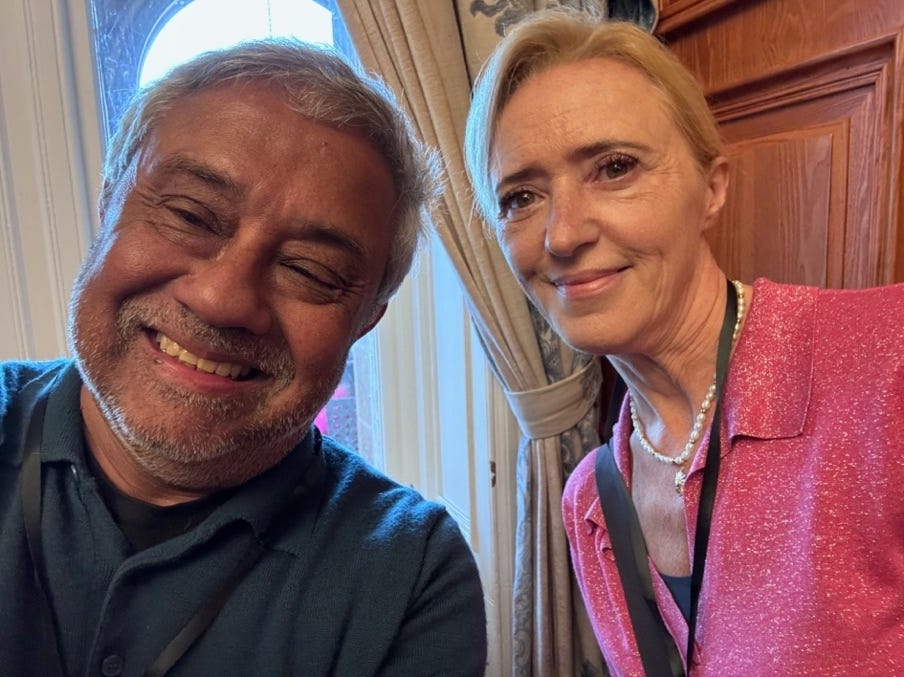 Ajay Chowdhury with Liz Nugent at Bute Noir Ajay Chowdhury with Liz Nugent at Bute Noir