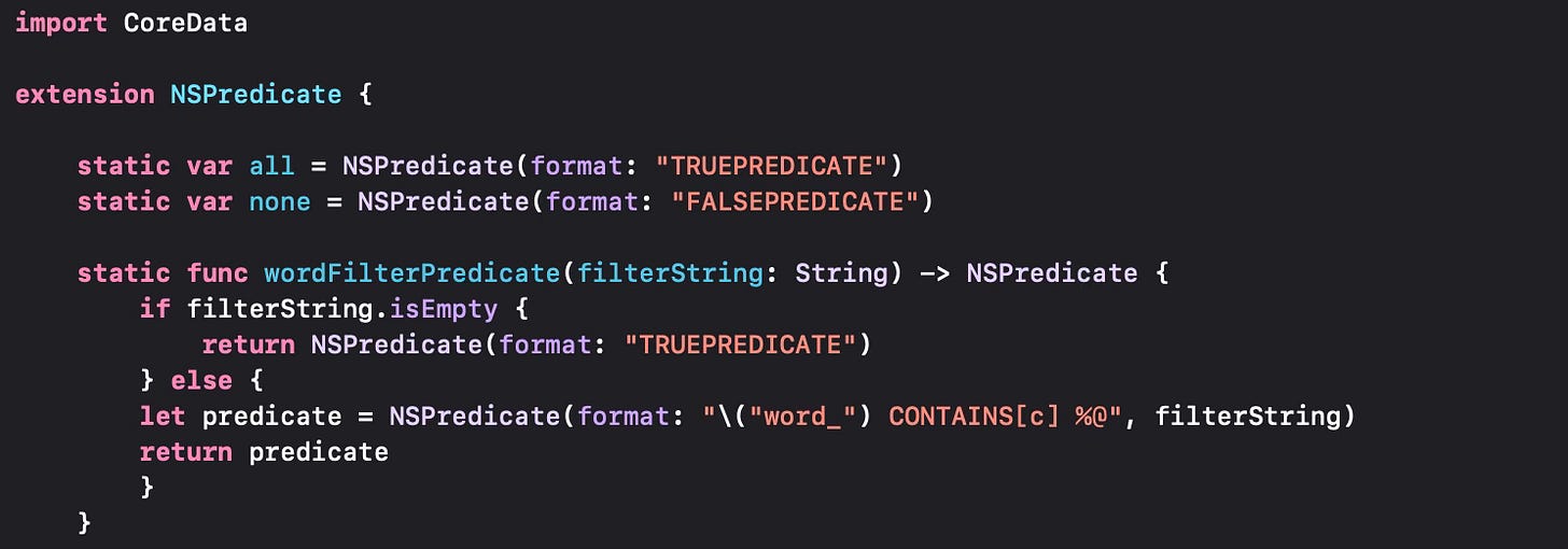 Extending the NSPredicate structure
