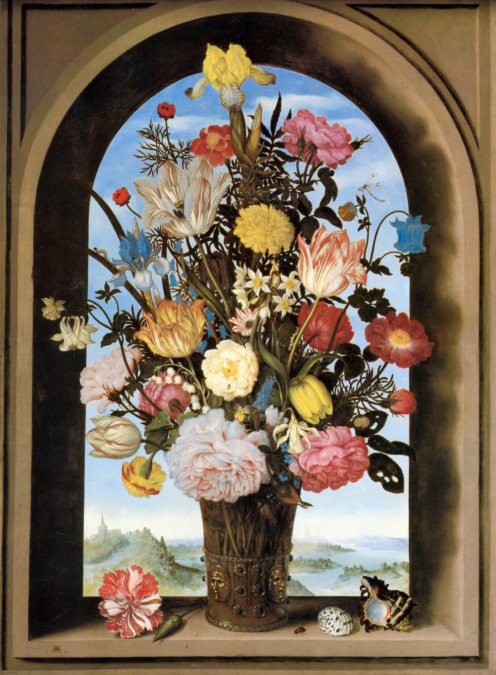 Ambrosius Bosschaert the Elder, Bouquet of Flowers in a Niche, 1620 Ambrosius Bosschaert the Elder, Bouquet of Flowers in a Niche, 1620