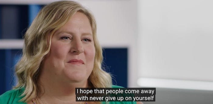 Bridget Everett saying I hope that people come away with never give up on yourself Bridget Everett saying I hope that people come away with never give up on yourself