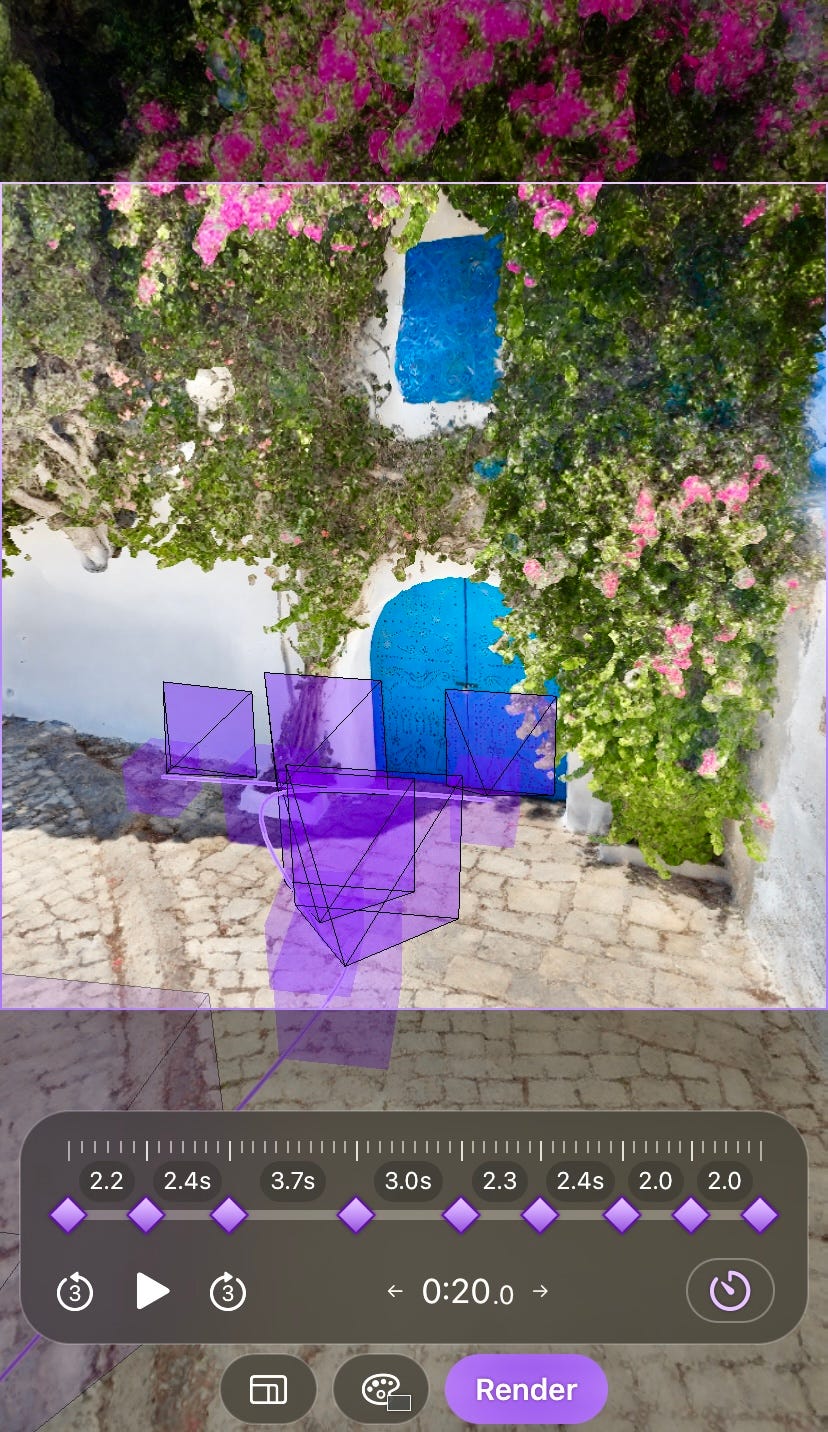 Adjust the time intervals of the virtual cameras