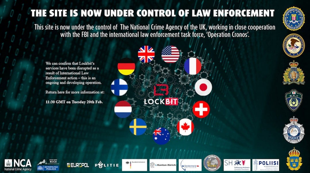 Take down notice issued by a group of global intelligence to Lockbit Take down notice issued by a group of global intelligence to Lockbit