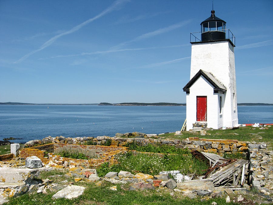 Foundation of the one-time keeper’s house at Nash Island Lighthouse, South Addison, Maine Foundation of the one-time keeper’s house at Nash Island Lighthouse, South Addison, Maine