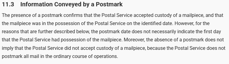 The Postmark is Not What You Think