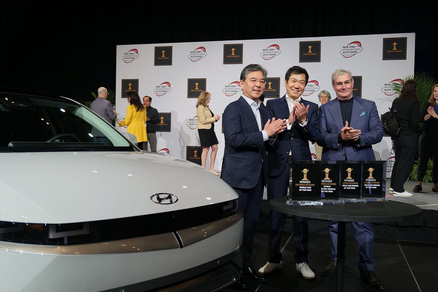 Hyundai stole the show. Winning: World Car Design of the Year, World Electric Vehicle of the Year, and World Car of the Year.