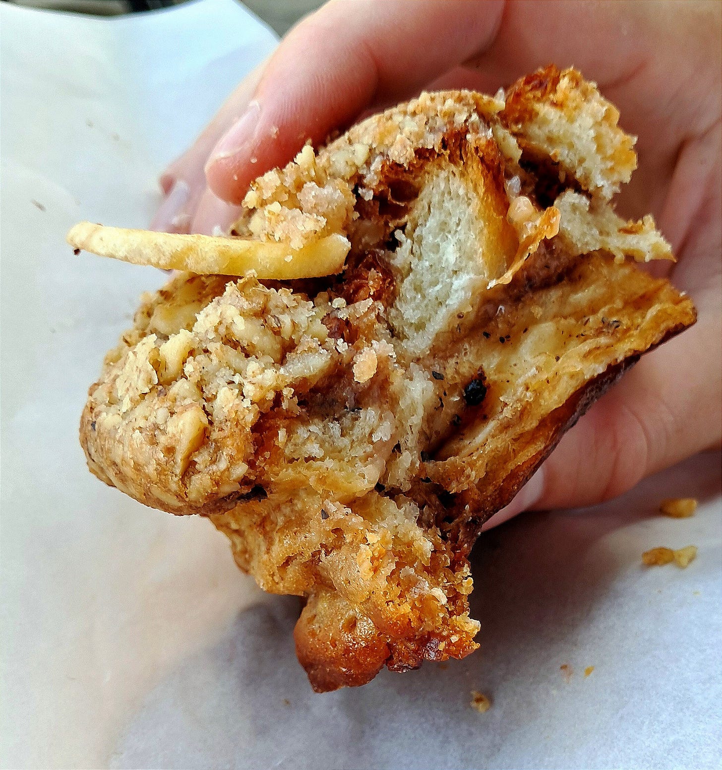 double baked cinnamon bun