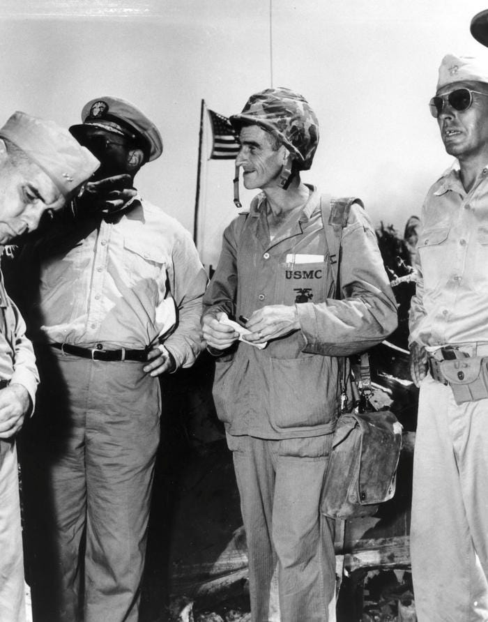 Primary view of object titled '[Lieutenant Colonel Evans F. Carlson and Naval Officers]'.