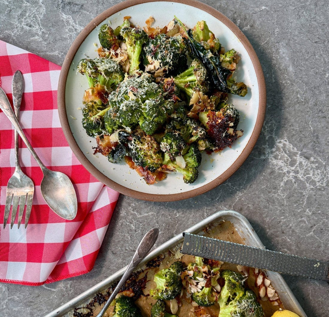 Roasted Broccoli with Parmesan & Almond Crunch Roasted Broccoli with Parmesan & Almond Crunch