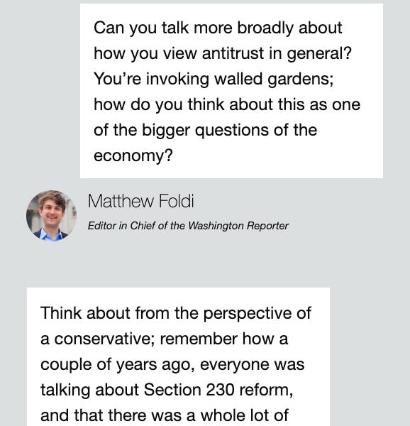 Rep. Kat Cammack lays out her app store fix, Tim Scott rebukes the EU&rsquo;s sustainability measures, and more