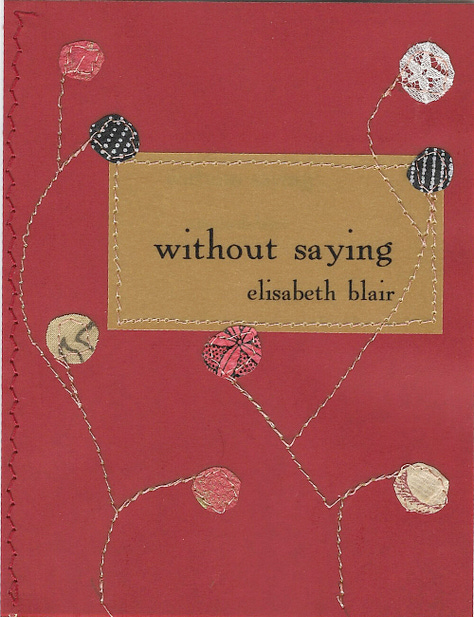 a hand sewn book cover; the cover of an anthology; and a screenshot of the Poetry Revision Mentorship description from Hugo House's catalog