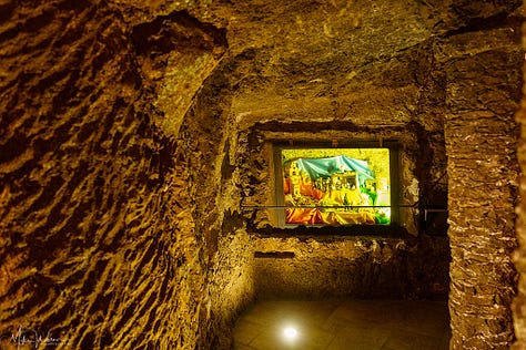 Inside the grotto chapel