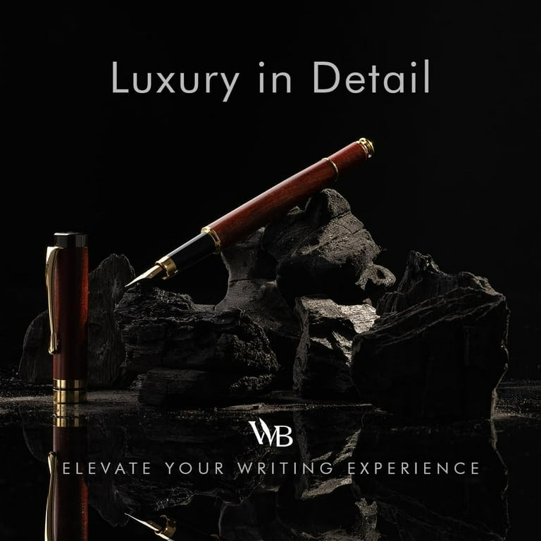 Wordsworth & Black's Fountain Pen Set, Luxury Bamboo Wood - Extra Fine Nib,  Gift Case; Includes 6 Ink Cartridges, Ink Refill Converter -Journaling,  Calligraphy; Drawing, Smooth Writing [Rosewood] - Walmart.com