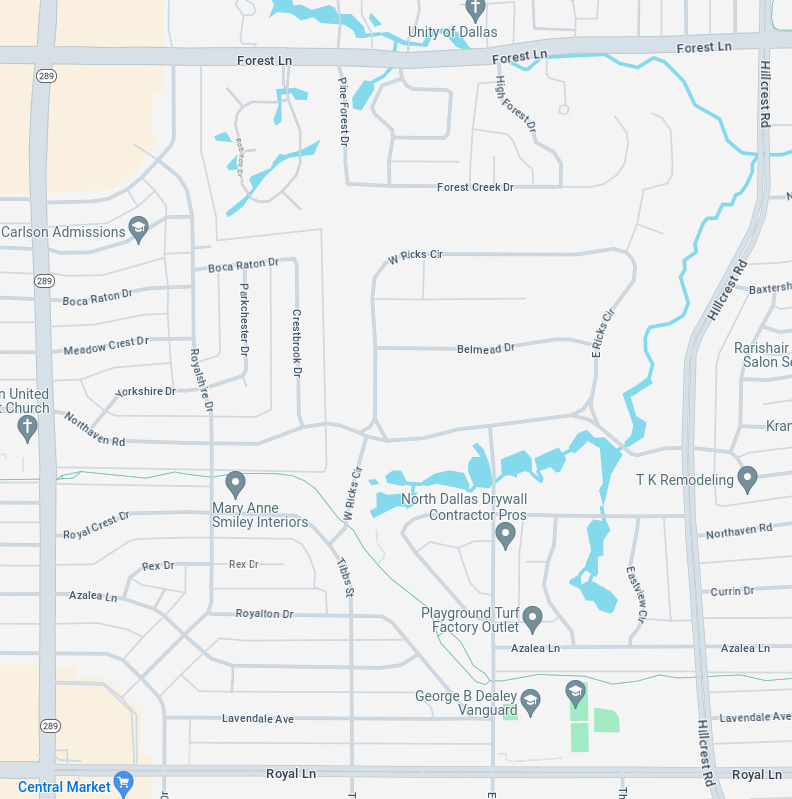 Superblock in North Dallas. There are very few through streets.