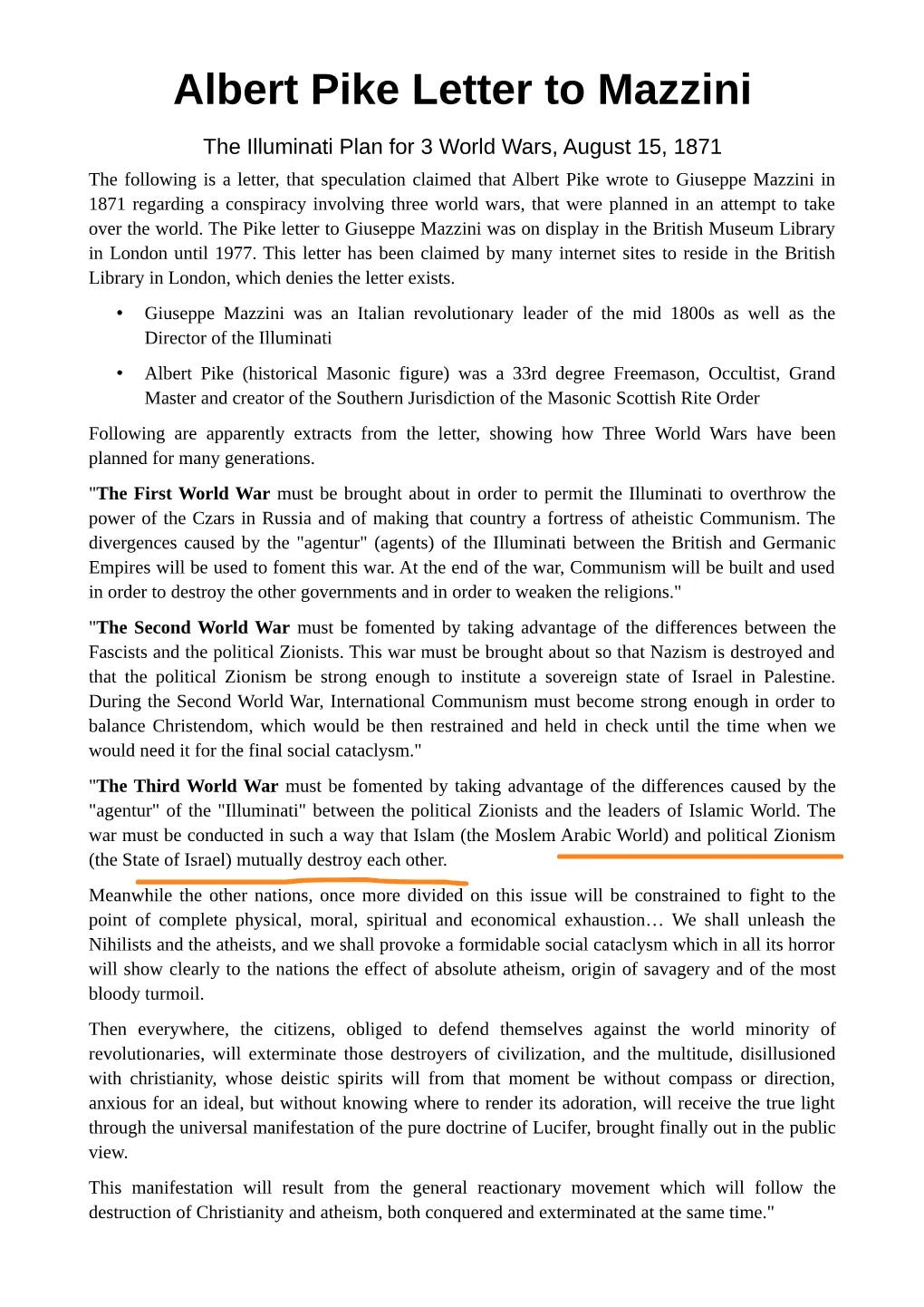 Albert Pike Letter to Mazzini - DocsLib