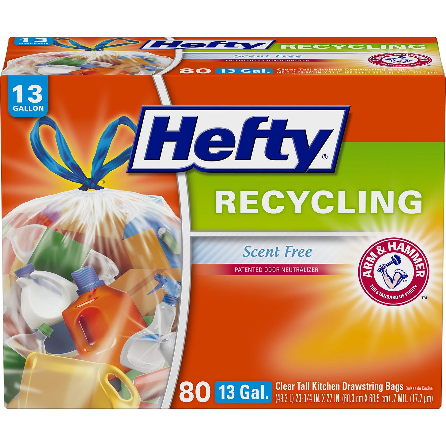 Hefty® Recycling 13 Gallon Clear Tall Kitchen Drawstring Bags Scent ... Hefty® Recycling 13 Gallon Clear Tall Kitchen Drawstring Bags Scent ...