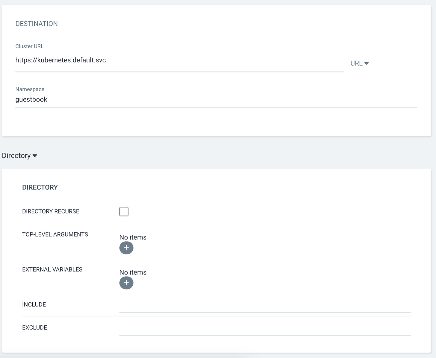 Formulaire de création d'une application ArgoCD via l'interface utilisateur