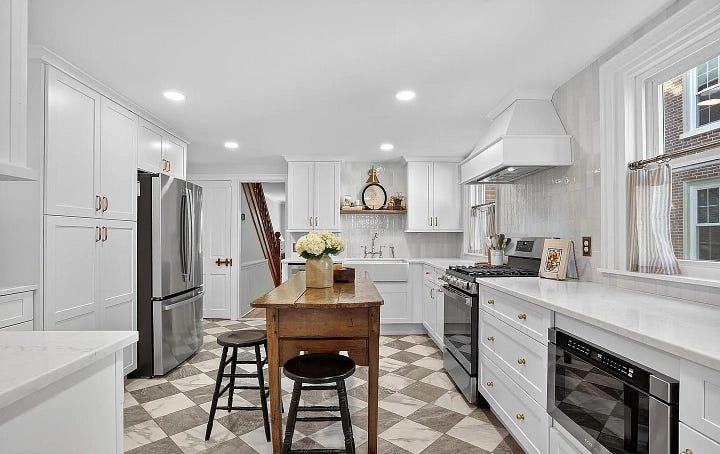 Dining and living rooms and kitchen