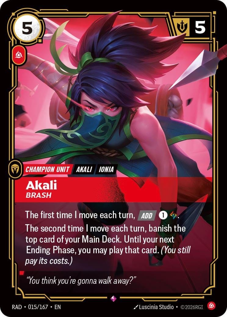 Akali, Brash: Radiance's New Champion Unit Revealed Akali, Brash: Radiance's New Champion Unit Revealed