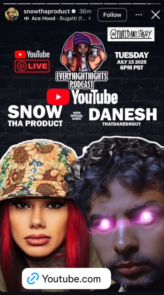 Danesh on Snow Tha Product Podcast in Los Angeles