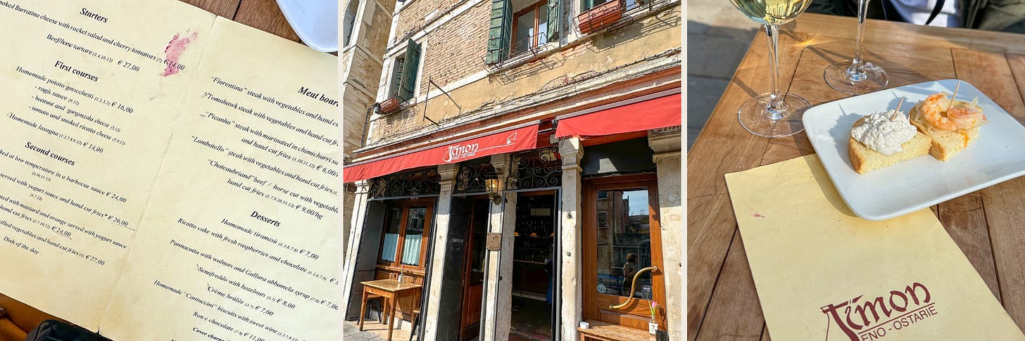 this is a picture of al timon restaurant in the best venice travel guide for italy