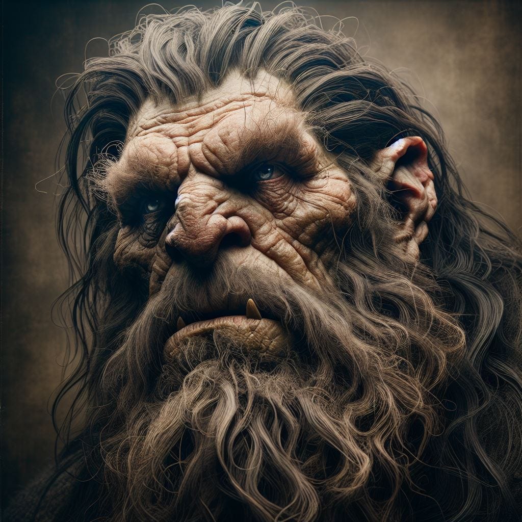 Thumbnail Image A headshot of an ogre as one might appear in 1875 Thumbnail Image A headshot of an ogre as one might appear in 1875