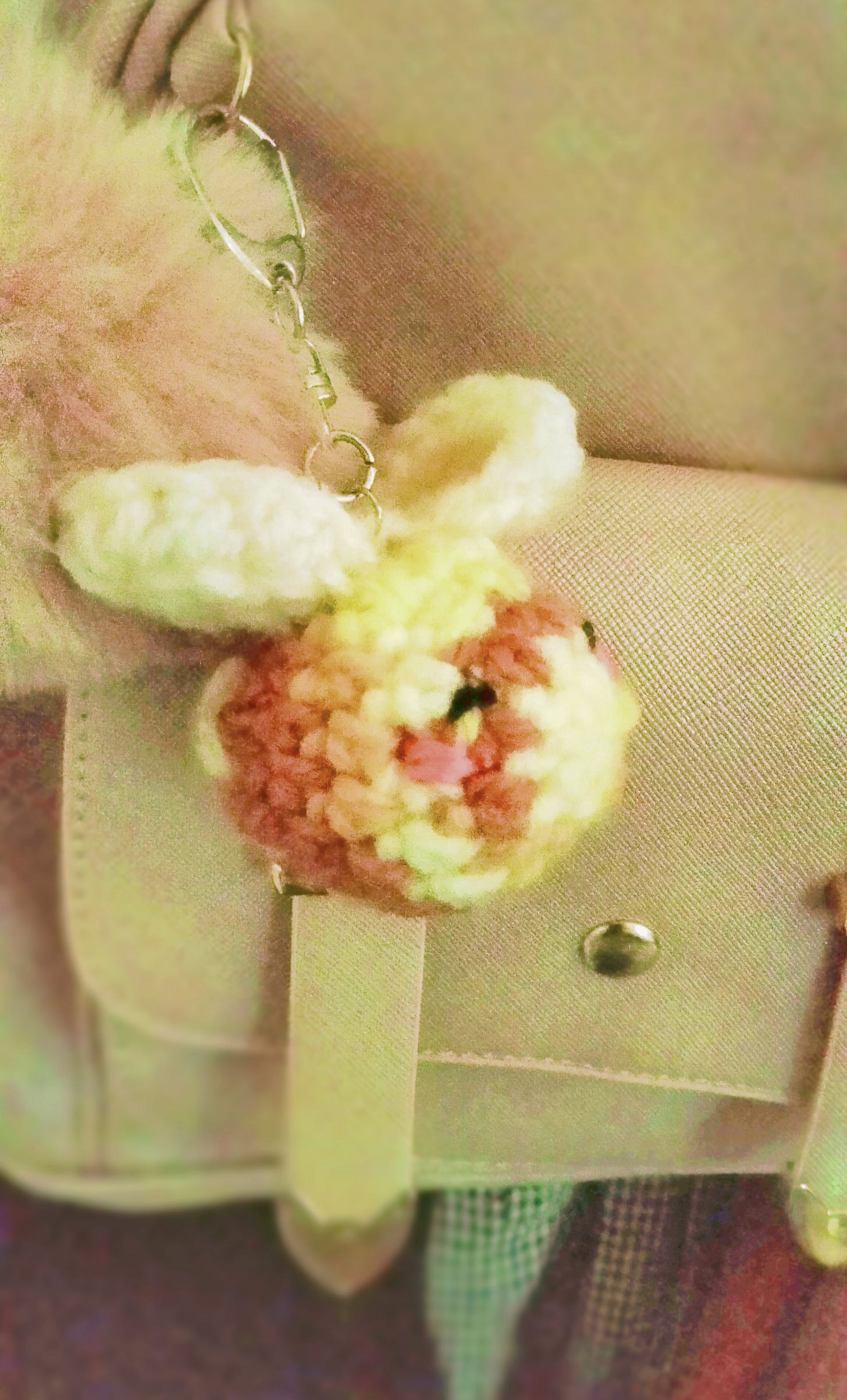 Crochet bee on Backpack