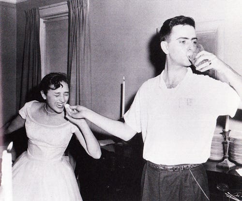 Carl Sagan and Lynn Margulis at their wedding
