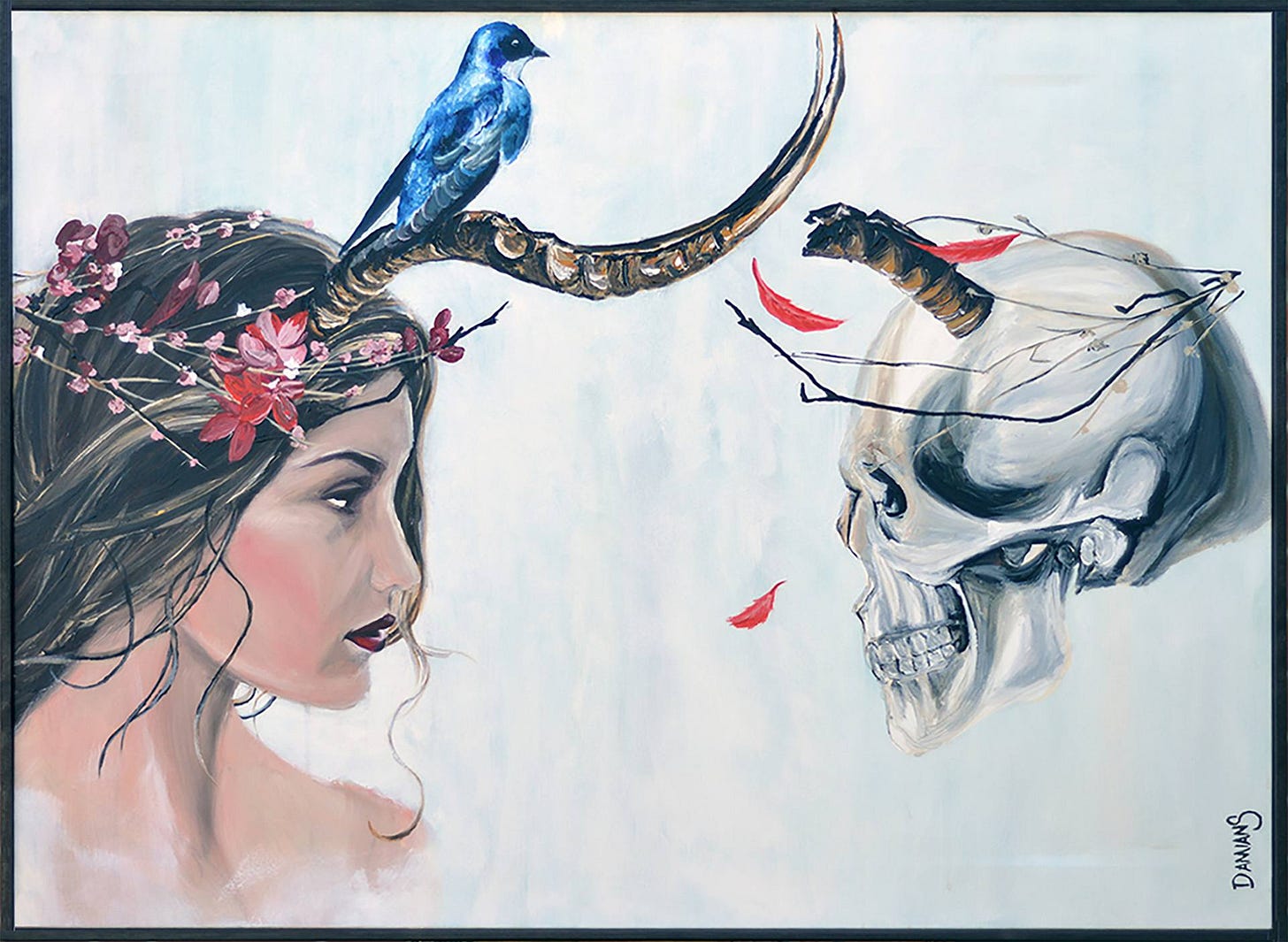 Beauty and Mortality Painting by Damian Smith | Saatchi Art