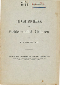 The care and training of feeble-minded children - Digital Commonwealth