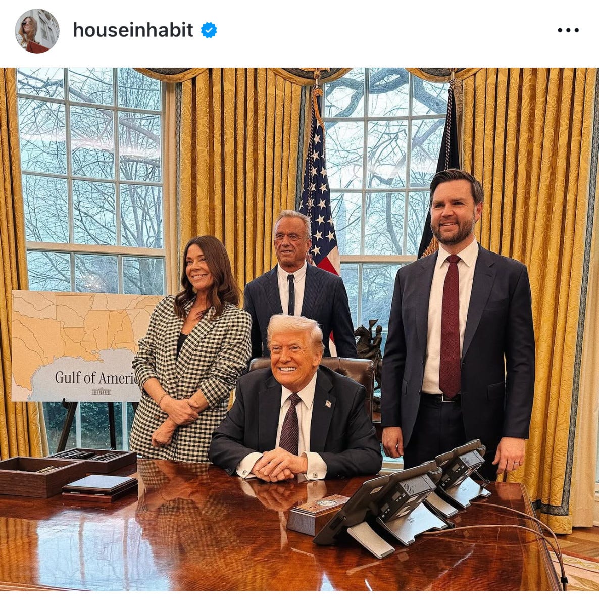 Jessica Reed Kraus with Trump, JD Vance, and RFK Jr. in the Oval Office Thursday