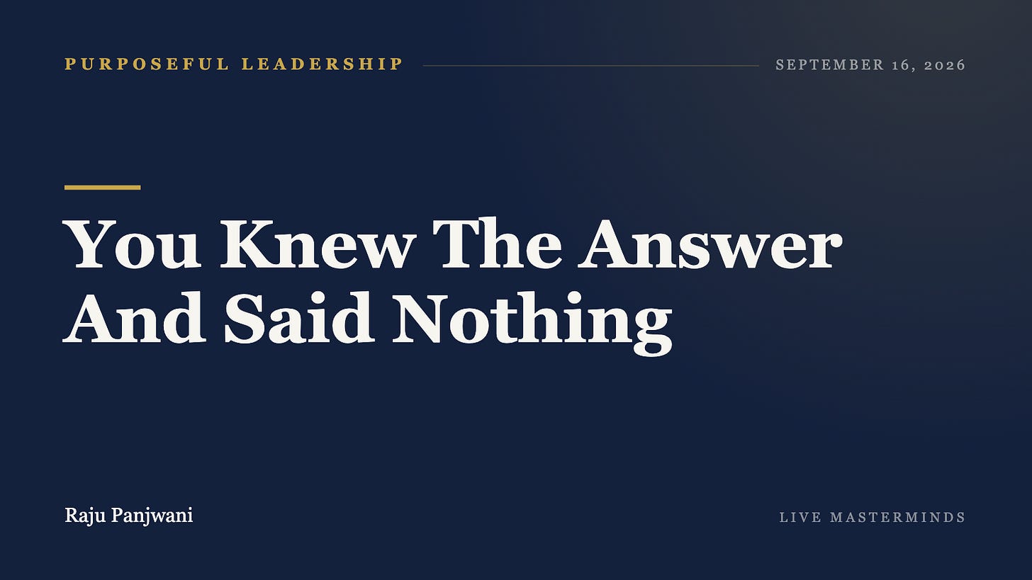 You Knew The Answer And Said Nothing You Knew The Answer And Said Nothing