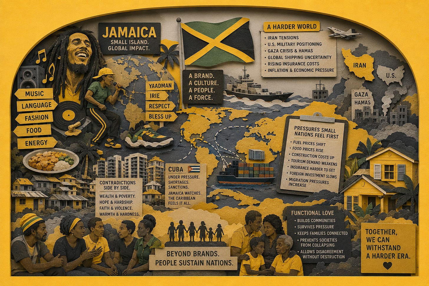 Jamaica’s music, culture, language and spirit ripple across the world, even as global conflict, economic instability and migration pressures test the strength of small island nations.
