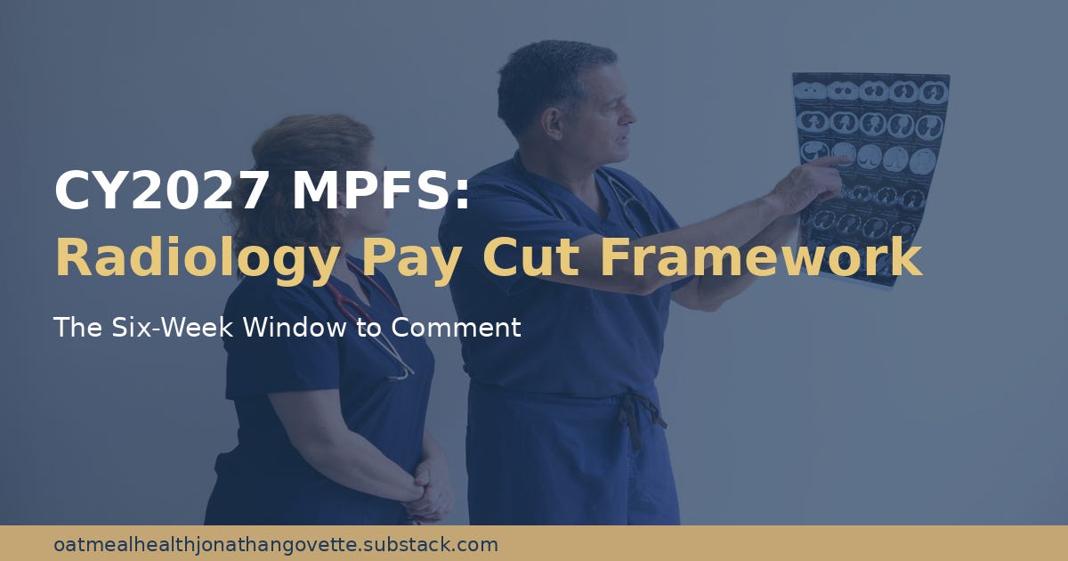 CY2027 MPFS: Radiology Pay Cut Framework CY2027 MPFS: Radiology Pay Cut Framework