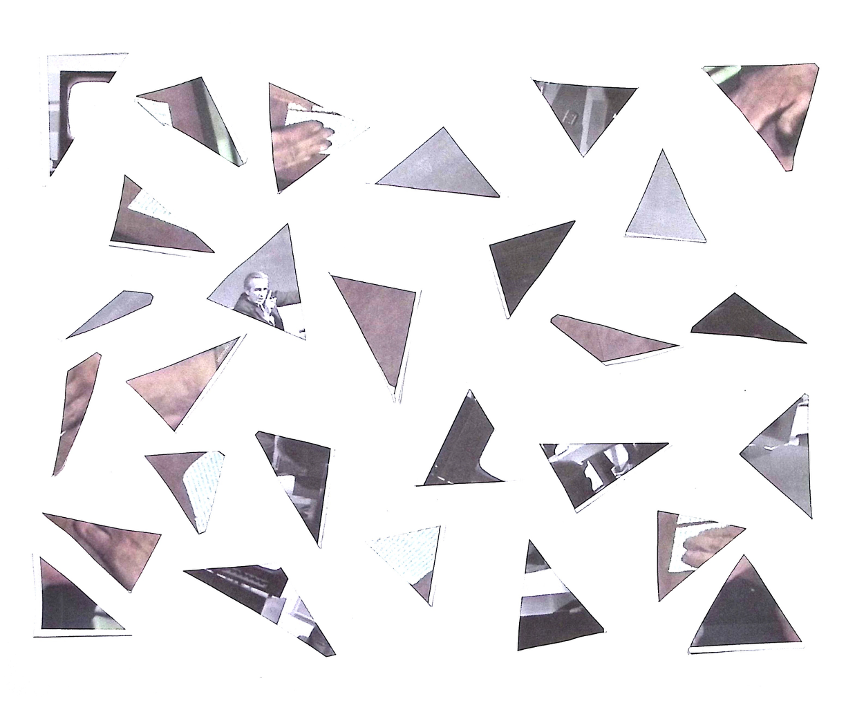 Burroughs and Engelbart images cut into smaller triangles.