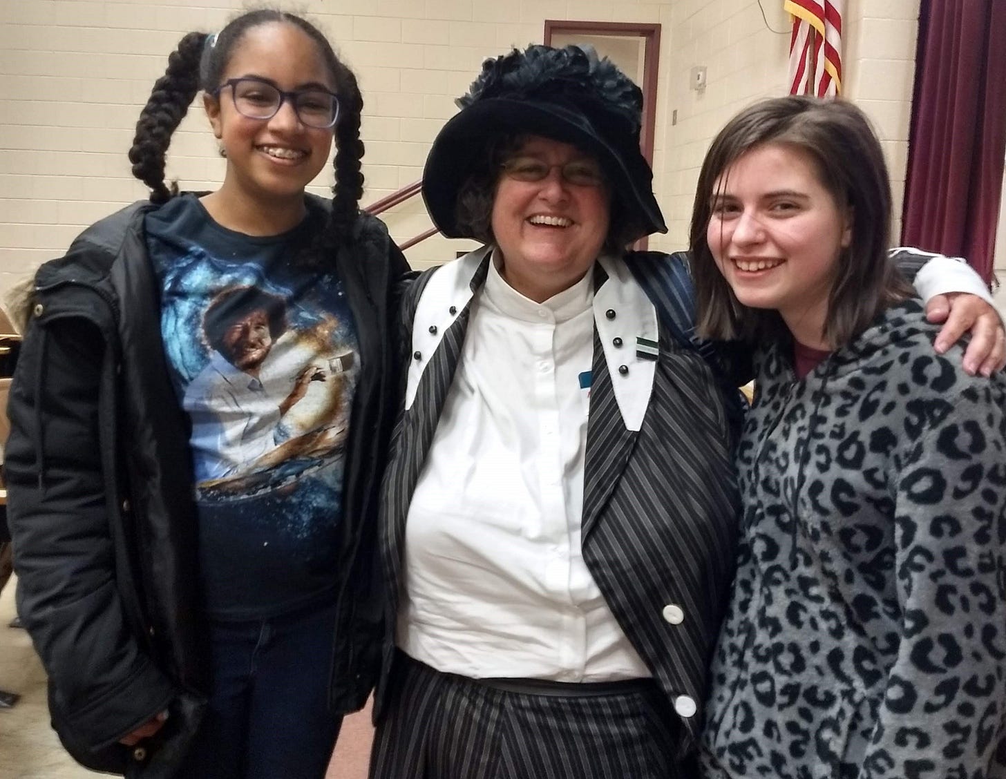 Annette Laing with students 