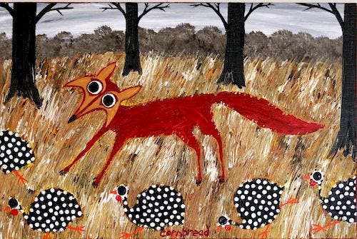 Outsider Art, John "Cornbread" Anderson, Fox and Guinea sold at auction on  7th December | Bidsquare