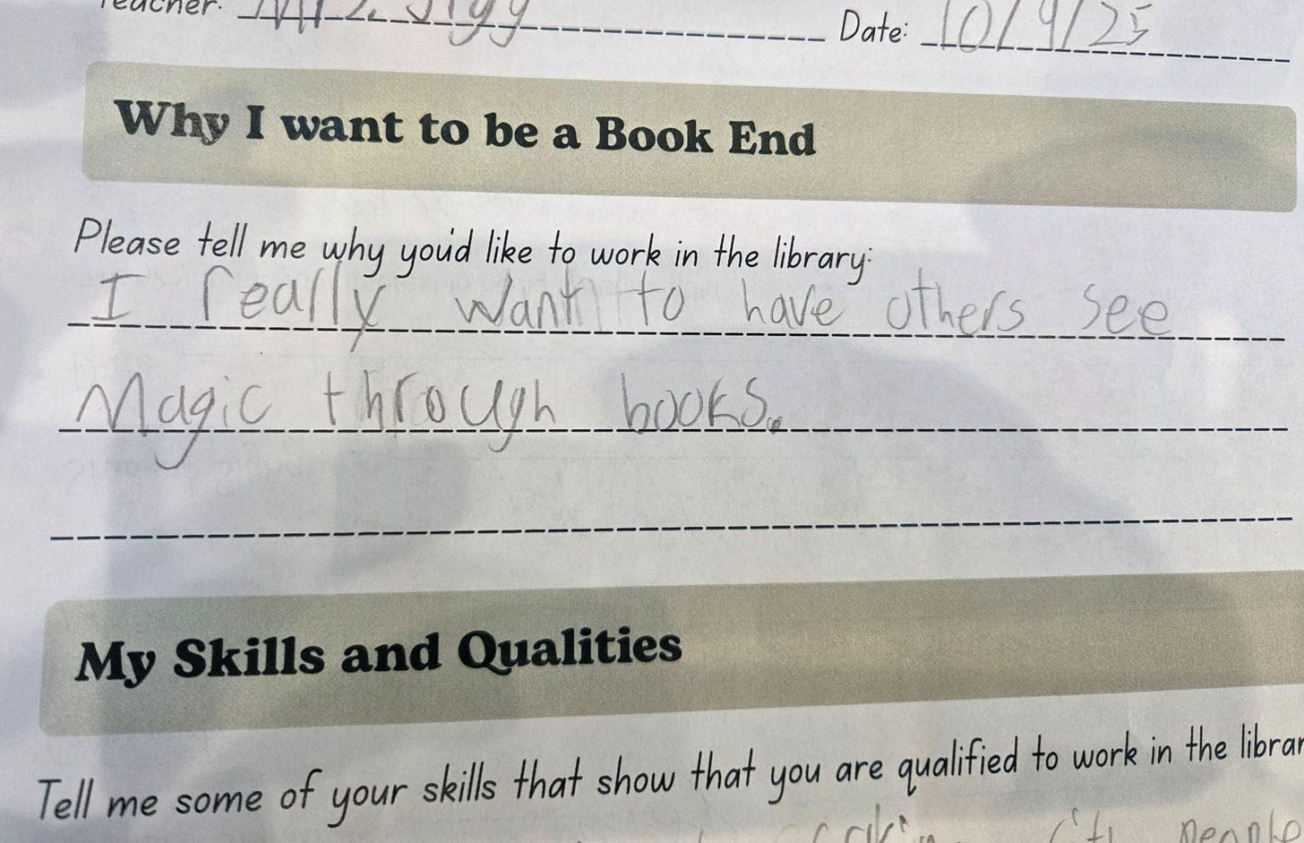 "I really want others to see magic through books."