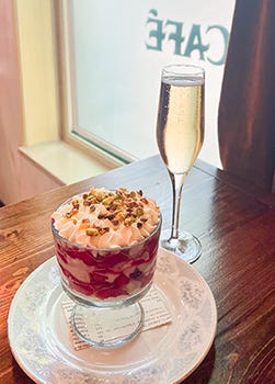 strawberry shortcakes, strawberry semifreddo, strawberry trifle