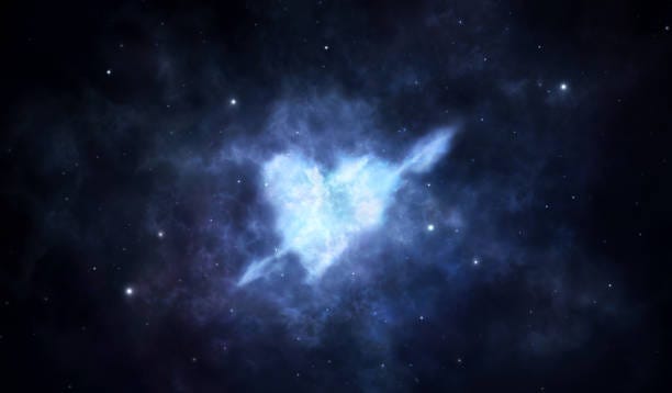 Heart and arrow cosmic nebula Illustration of a cosmic nebula in the shape of a heart with an arrow love stock pictures, royalty-free photos & images