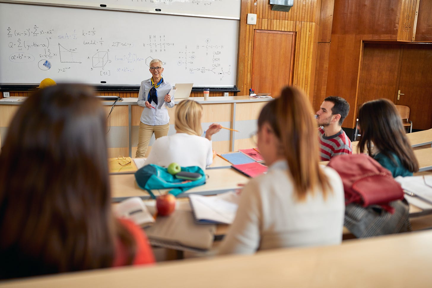 College professor leading a lecture class