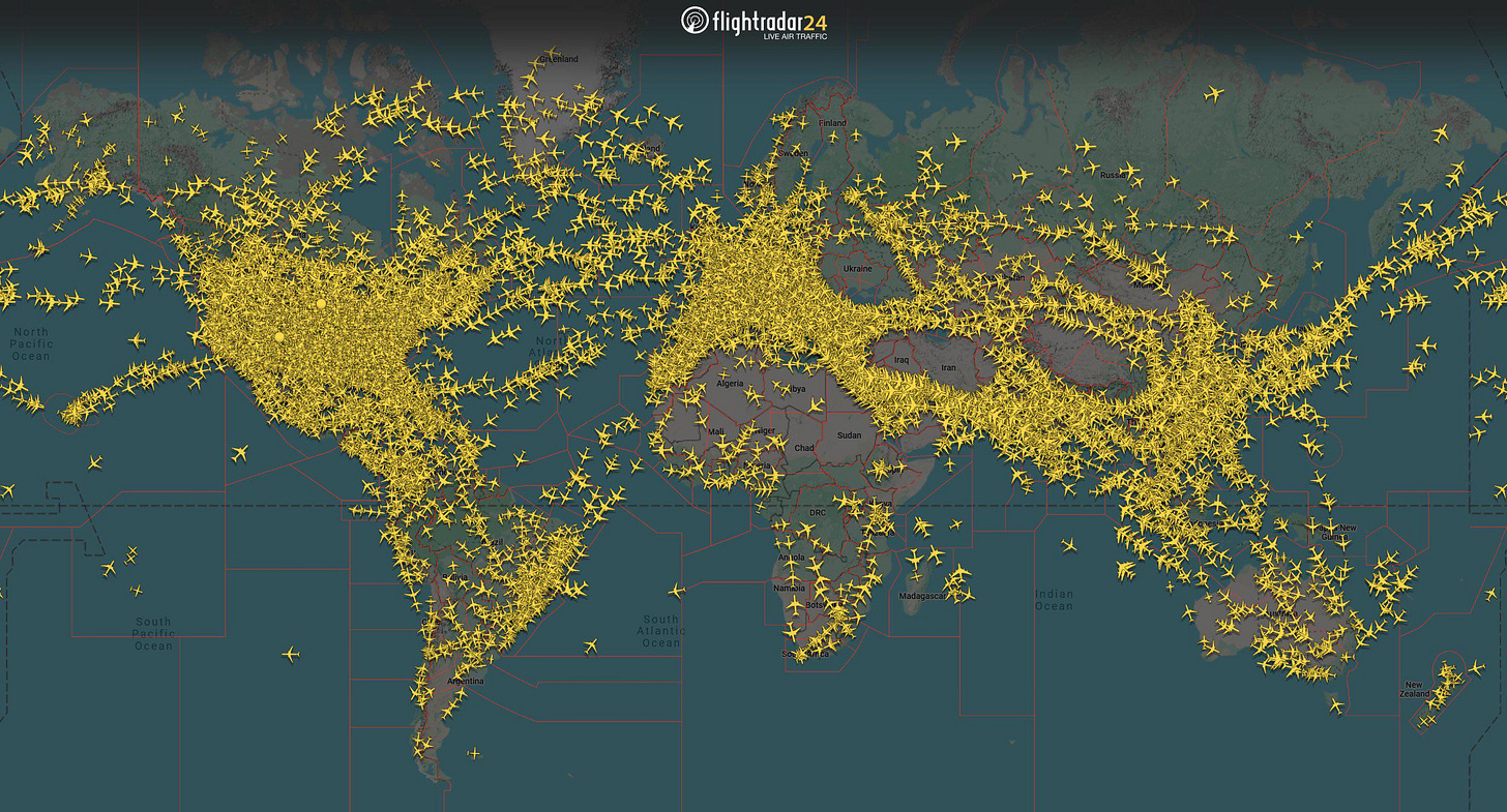 r/MapPorn - Greenland flightradar24 LIVE AIR TRAFFIC North Pacific Ocean North South Pacific Ocean Argentina South Atlantic Ocean Algeria ibya Finland Ukraine Sudan Chad Anjiola DRC Iraq Iran Namibia Madagascar Indian Ocean Bots Russia Guine New New Zealand