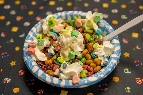 Ordering custom concoctions from the cereal bar