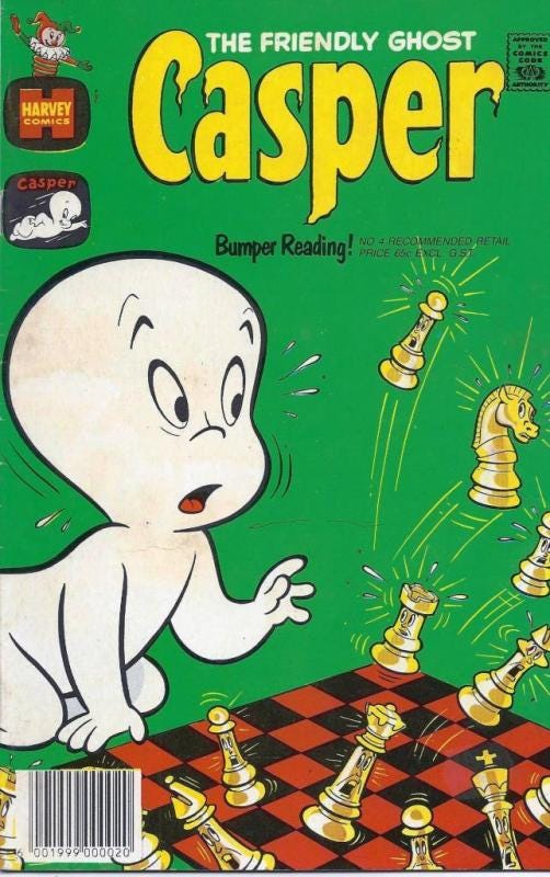 1980s childrens comics such as Richie Rich and Casper from Harvey Comics