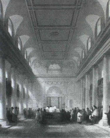 INTERIOR OF THE GREAT SYNAGOGUE, DUKES PLACE, LONDON by John James Harwood  on artnet
