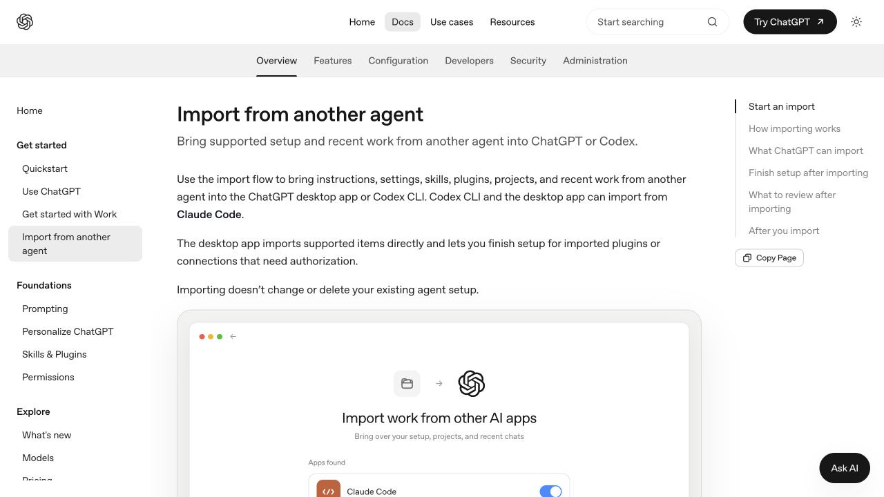 OpenAI import guide for moving Claude Code setup into ChatGPT and Codex OpenAI import guide for moving Claude Code setup into ChatGPT and Codex