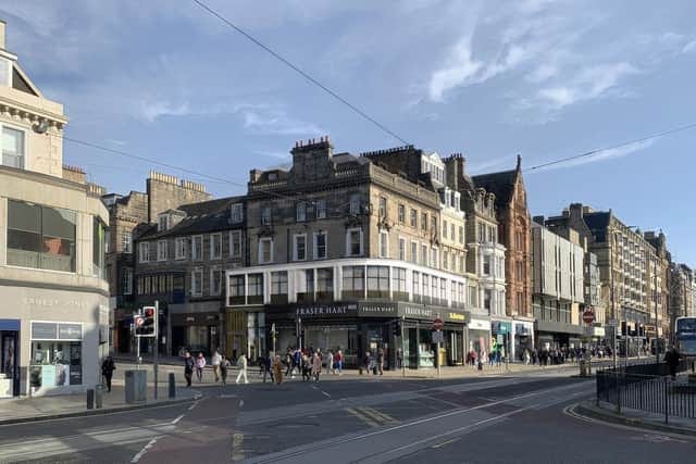 A first look CGI of the project to convert the townhouses on the corner of Princes Street and Hanover Street, Edinburgh.