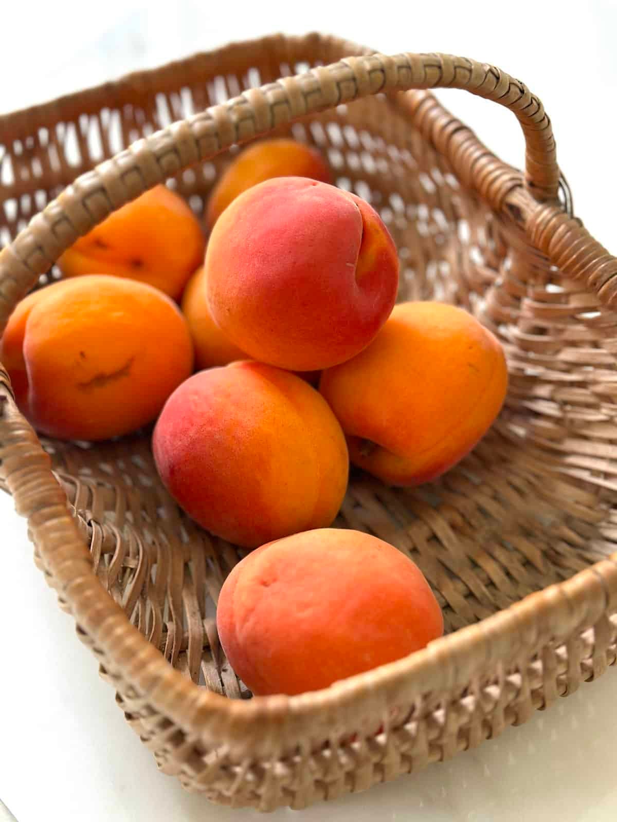 French apricots in a basket French apricots in a basket