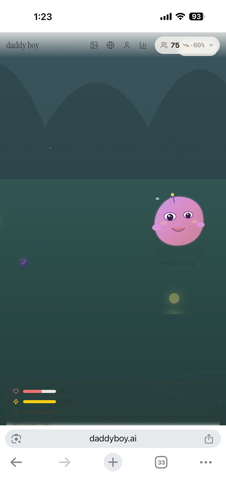 Stages of Daddy Boy's lifecycle