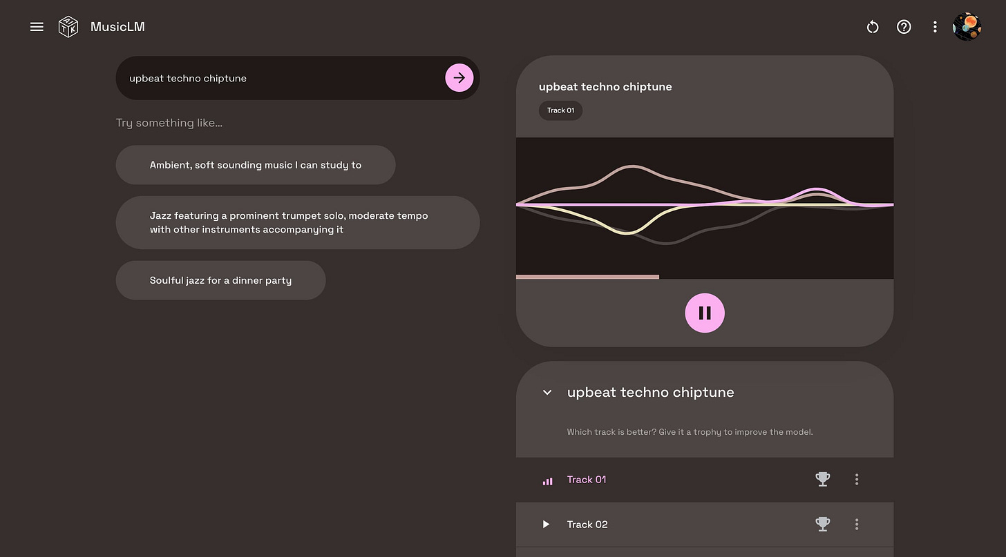 Google's AI Test Kitchen adds 'MusicLM' text-to-music creator [U]